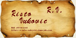 Risto Vuković vizit kartica